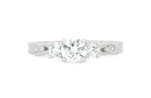 Furl: Brilliant Cut Diamond Three Stone Ring