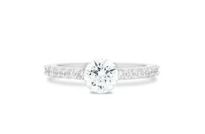 Floeting No Prongs Jewellery: The Floeting® Diamond Ring with Diamond Set Band