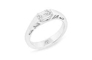 Gatsby: Emerald Cut Diamond Solitaire Ring