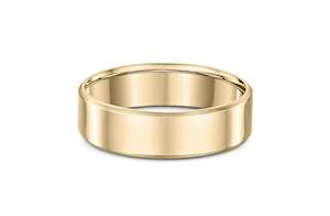 Custom Engagement Rings: Flat Bevel Edge Band in Gold