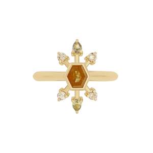 Firecracker: Orange Diamond Ring in Yellow Gold | 0.72ctw