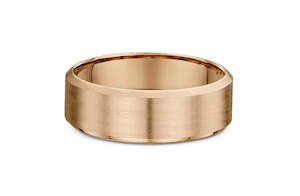 Mens Wedding Rings: Bevel Edge Band in Rose Gold
