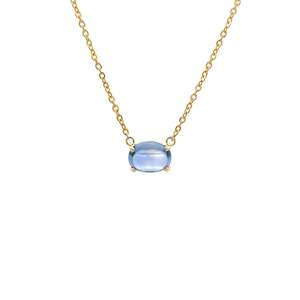 Ready To Ship: Blue Sapphire Claw Set Necklace in Yellow Gold | 1.88ct