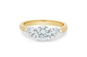 Three Stone Engagement Rings: Entwine: Brilliant Cut Diamond Three Stone Ring