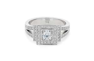 Terrace: Brilliant Cut Diamond Halo Ring