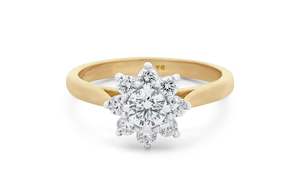 Fleur: Brilliant Cut Diamond Halo Ring