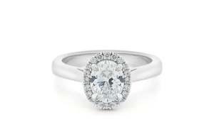Halo Engagement Rings: Luminous: Oval Cut Diamond Halo Ring