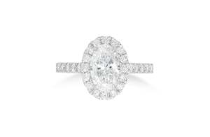 Halo Engagement Rings: Adorn: Oval Cut Diamond Halo Ring