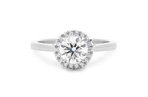Halo Engagement Rings: Luminous: Brilliant Cut Diamond Halo Ring