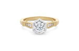 Diamond Set Band Engagement Rings: Galliard: Brilliant Cut Diamond Solitaire Ring