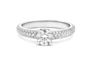 Diamond Set Band Engagement Rings: Avenir: Brilliant Cut Diamond Solitaire Ring