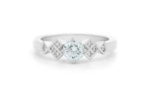 Diamond Set Band Engagement Rings: Istella: Brilliant Cut Diamond Solitaire Ring