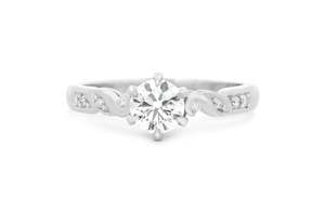 Diamond Set Band Engagement Rings: Mockingbird: Brilliant Cut Diamond Solitaire Ring