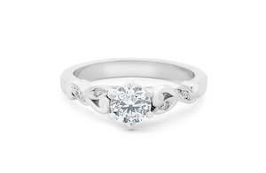 Diamond Set Band Engagement Rings: Lullaby: Brilliant Cut Diamond Solitaire Ring