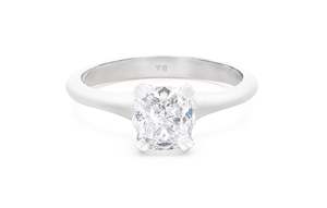 Arabesque: Cushion Cut Diamond Solitaire Ring