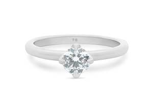 Modern Engagement Rings: Compass: Brilliant Cut Diamond Solitaire Ring