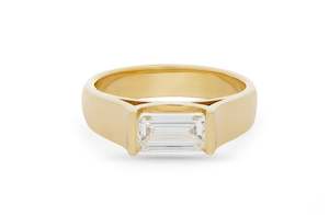 Celeste: Emerald Cut Diamond Solitaire Ring