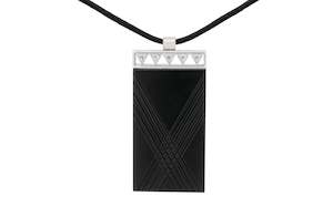 Tapa: Diamond and Black Jade Pendant in Platinum | 0.32ctw