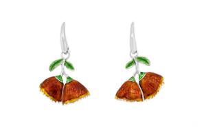 Pōhutukawa Enamel Drop Earrings