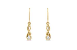 Poipoi: Diamond Drop Earrings in Yellow Gold | 0.38ctw