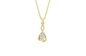 Pania: Brilliant Cut Diamond Pendant in Yellow Gold | 0.17ct D-G VS