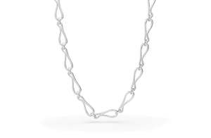 Pendants Necklaces: Crescendo Chain Necklace in Sterling Silver