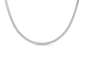 Brilliant Cut Diamond Tennis Necklace in White Gold | 6.75ctw F-G SI