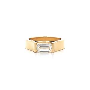 Ready To Ship Rings: Celeste: Emerald Cut Diamond Solitaire Ring in Yellow Gold | 1.02ct J VS2