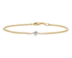 Inspiration Gallery: The Floeting® Diamond Solitaire Bracelet in Yellow Gold | 0.27ct G VS2