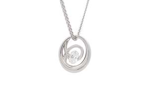Inspiration Gallery: Chronus: Oval Cut Diamond Pendant in Platinum | 1.01ct