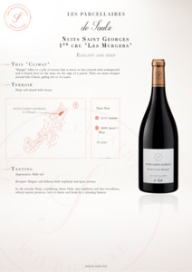 Burgundy Bourgogne: Les Parcellaires de Saulx Nuits Saint Georges 1er Cru Les Murgers Rouge 2018 750ml