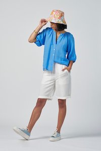 MADLY SWEETLY COLOURWHEEL BLOUSE - AZURE