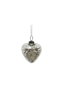 Best Selling: PRESSED GLASS HEART SILVER