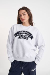 HUFFER WMNS RELAX CREW 350/BANNER - SILVER MARLE