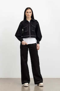 STYLE XLAB BRUSH STROKE JACKET - BLACK/WHITE