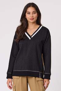 DESIGN NATION ATLAS SWEATER - BLACK/SAND