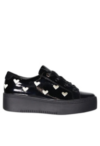 Footwear: MINX ACE OF HEARTS   - BLACK PATENT IVORY