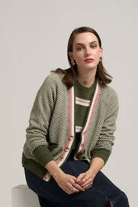 MADLY SWEETLY COMPASS CARDI - GRASS