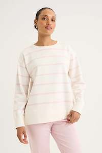 Yarra Trail: YARRA TRAIL INFINITY SWEAT - ECRU/ICE PINK