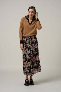 MADLY SWEETLY LILAH SKIRT - BLACK MULTI