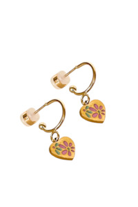 PENNY FOGGO PRETTY GOLD FLORAL HALF HOOPS