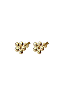 Jewellery: PENNY FOGGO FLOWER STUDS GOLD