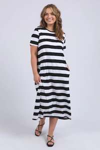 Elm: ELM ADIRA DRESS - BLACK STRIPE