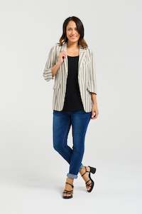 Seduce: SEDUCE JOCELYN BLAZER - IVORY WEAVE