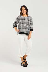 Seduce: SEDUCE TAYLOR TOP - BLACK CHECK