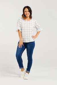 SEDUCE SADIE TOP - WHITE GRID