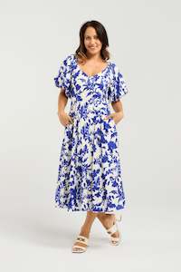 Seduce: SEDUCE GABRIELLE DRESS - COBALT BLOSSOM