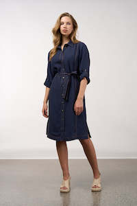 MADLY SWEETLY ASPECT TRENCH DRESS - NAVY