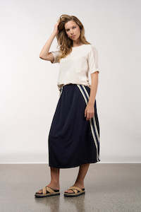 Vogue Skirts: MADLY SWEETLY LINEAR SKIRT - NAVY