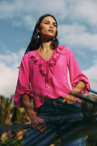 LOOBIES STORY EVIE BLOUSE - FUSCHIA